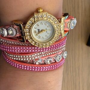 Women's Crystal-Embellished Quartz Bracelet Watch